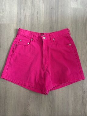 Vintage 90s Skoozi Hot Pink High-Waisted Denim Shorts 💖